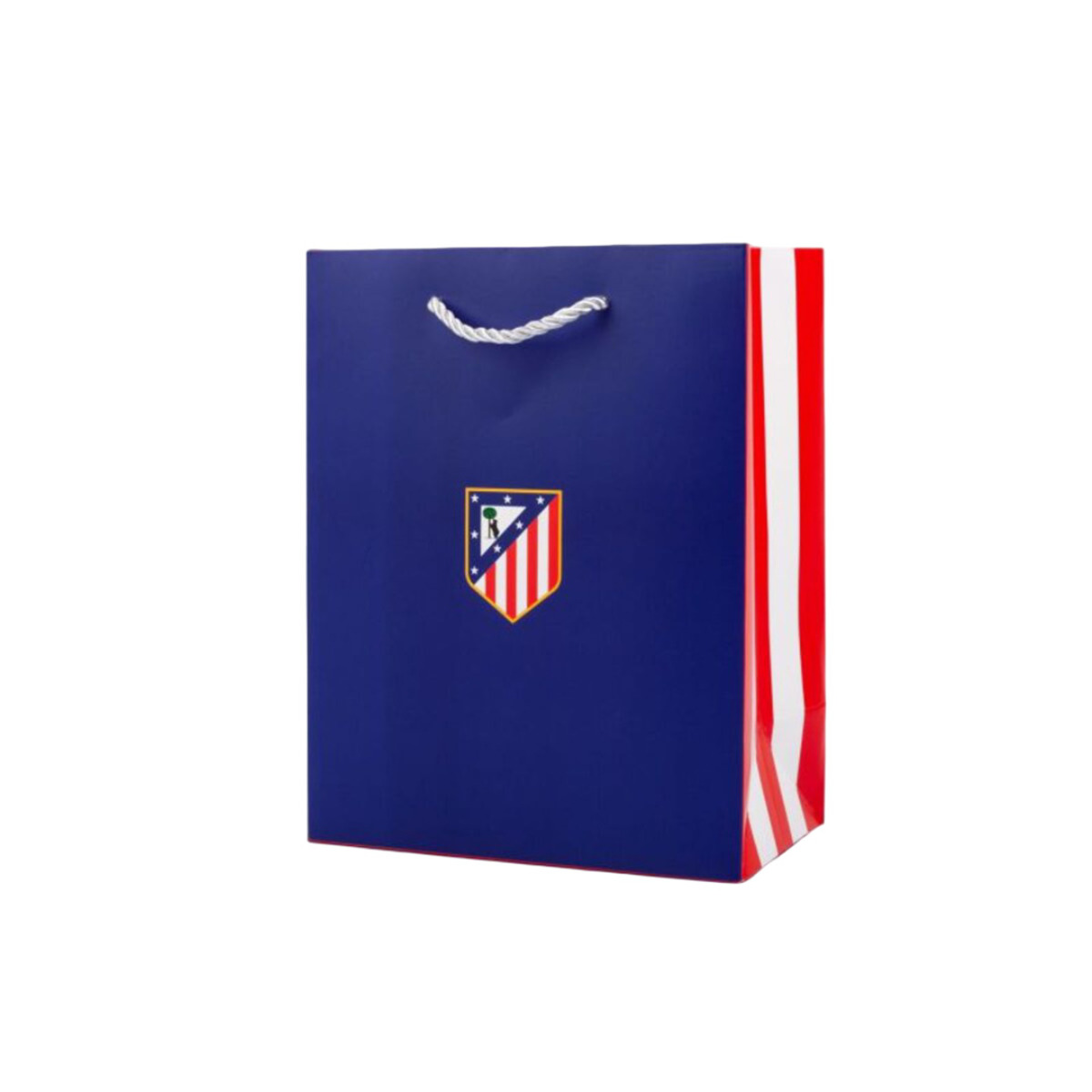 Small gift bag blue crest side red and white 18x10x23 cm image number null